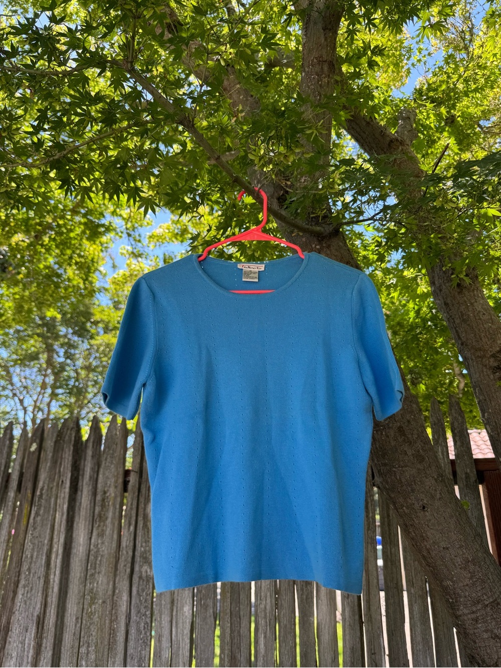 Talbots Blue Short Sleeve Knit Top